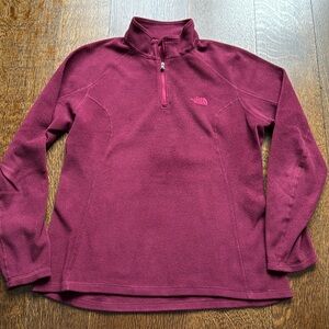 North Face Burgundy Quarter Zip